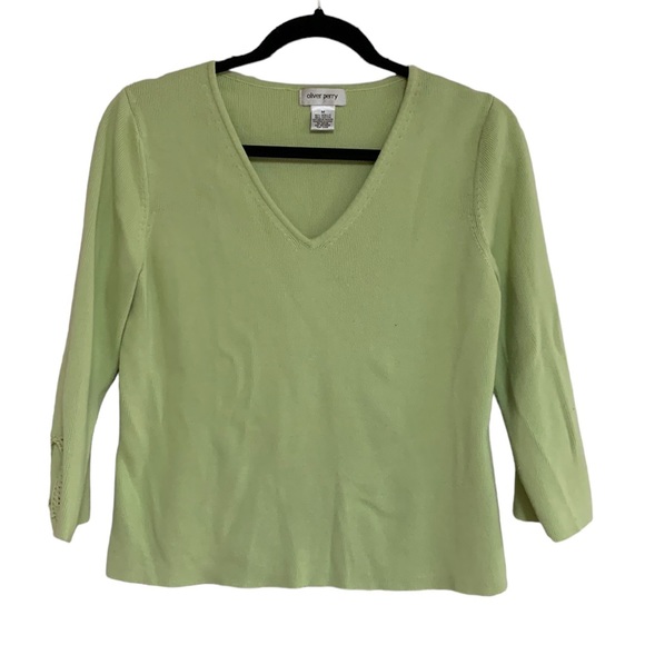 spring green vintage three quarter length blouse - Picture 1 of 4